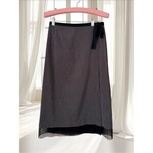 Arden B Gray Black Sheer Nylon Hem Wrap Skirt Size 0